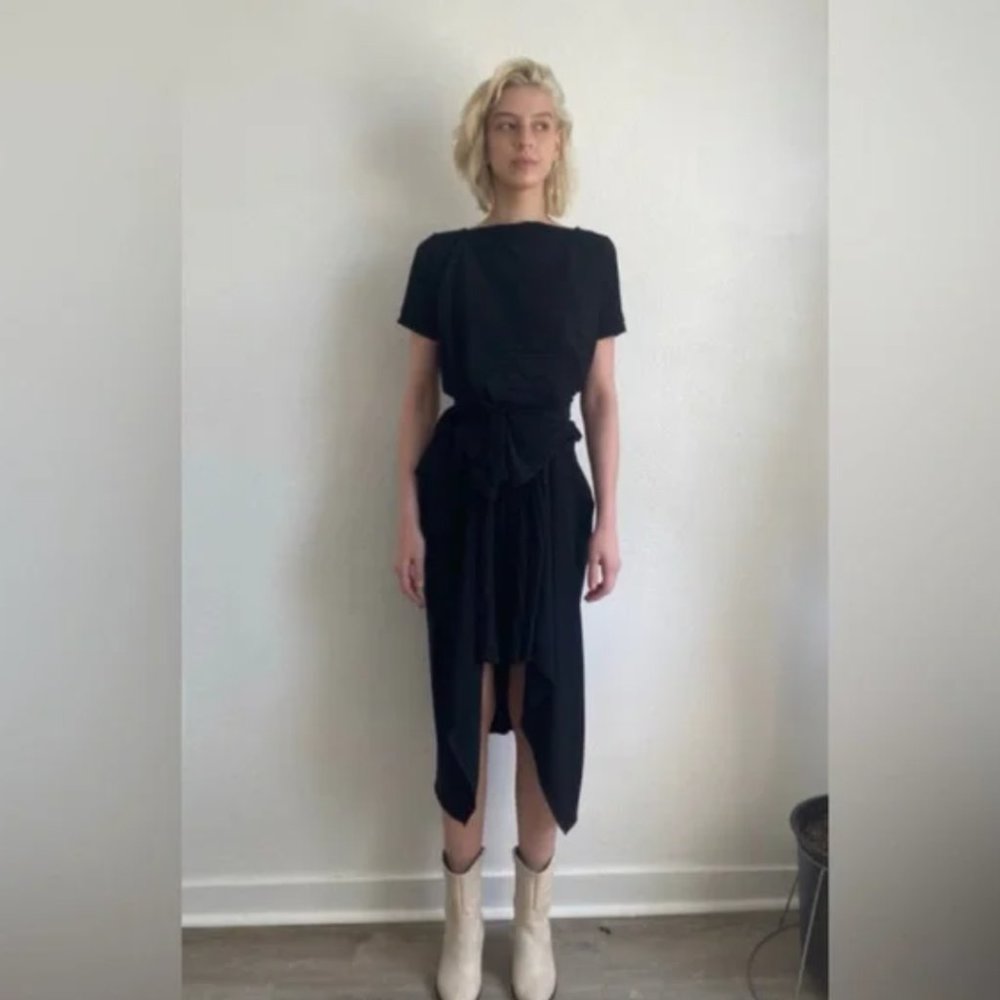 Balenciaga Black High Low Dress